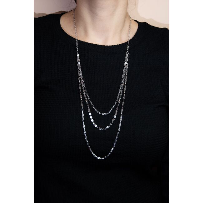Lant argintiu, Freelook, pentru dama, din otel inoxidabil, FRJ.3.6004-1