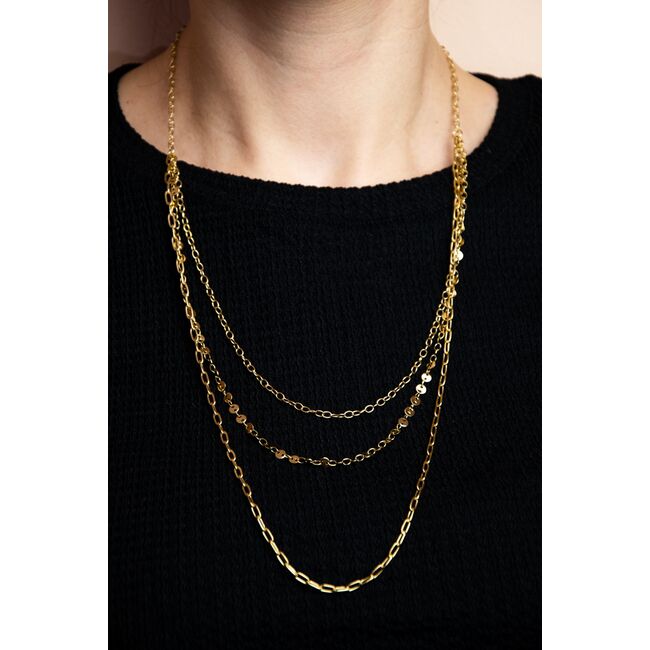 Lant auriu, Freelook, pentru dama, din otel inoxidabil, FRJ.3.6004-2