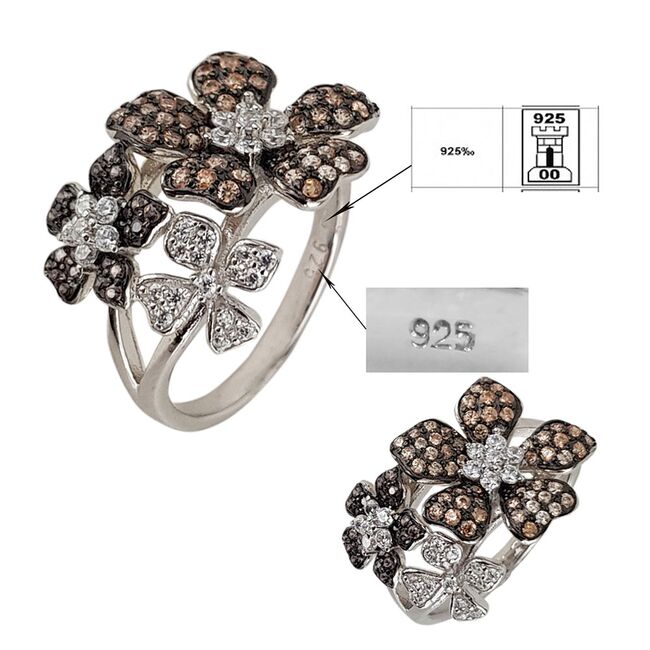 Inel argint elegant Bouquet marimea 54