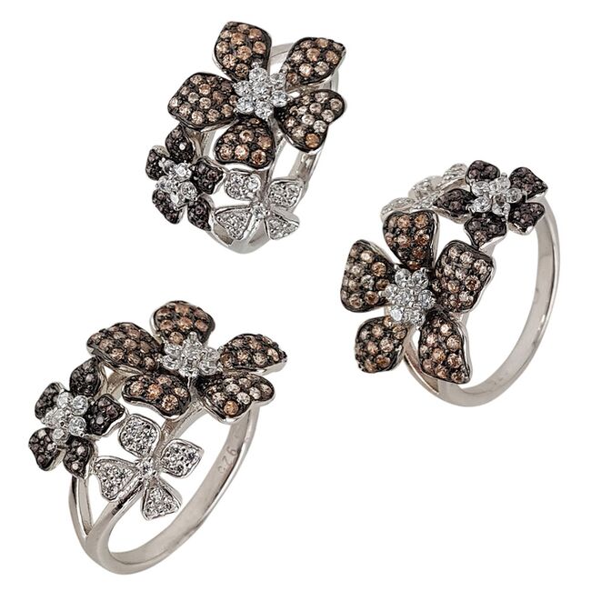 Inel argint elegant Bouquet marimea 54