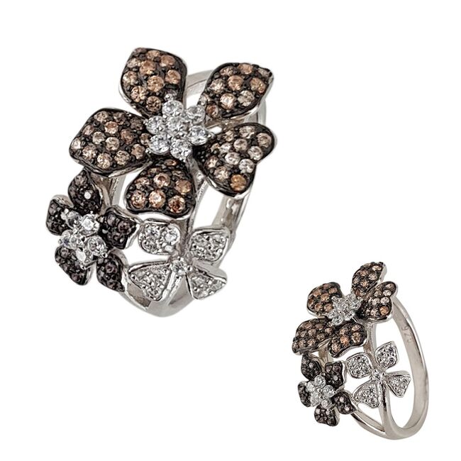 Inel argint elegant Bouquet marimea 54