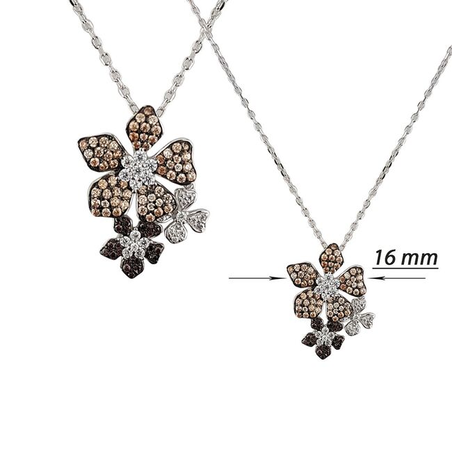 Lant argint cu pandantiv flowers