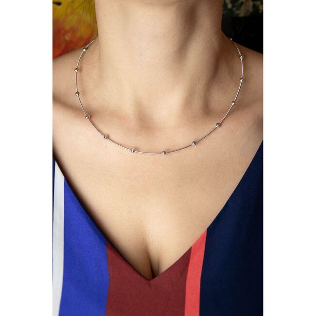 Lant argint fix Silver Dots