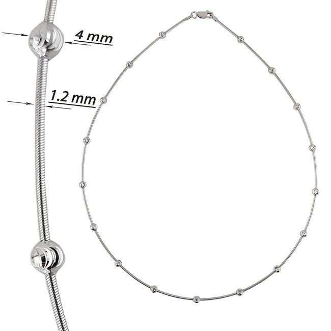 Lant argint fix Silver Dots