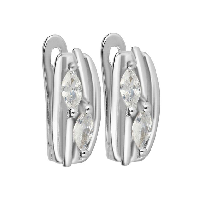 Cercei argint Elize cu zirconii albe