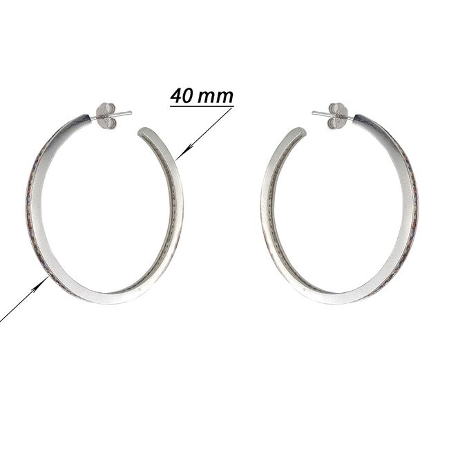 Cercei argint rotunzi de 40 mm colorati