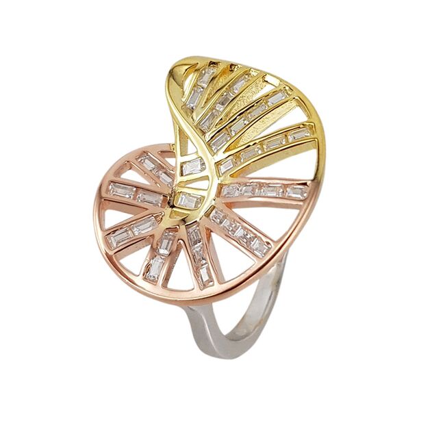 Inel din argint aurit Winding marimea 52