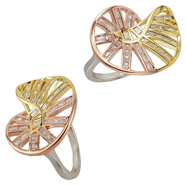 Inel din argint aurit Winding marimea 52