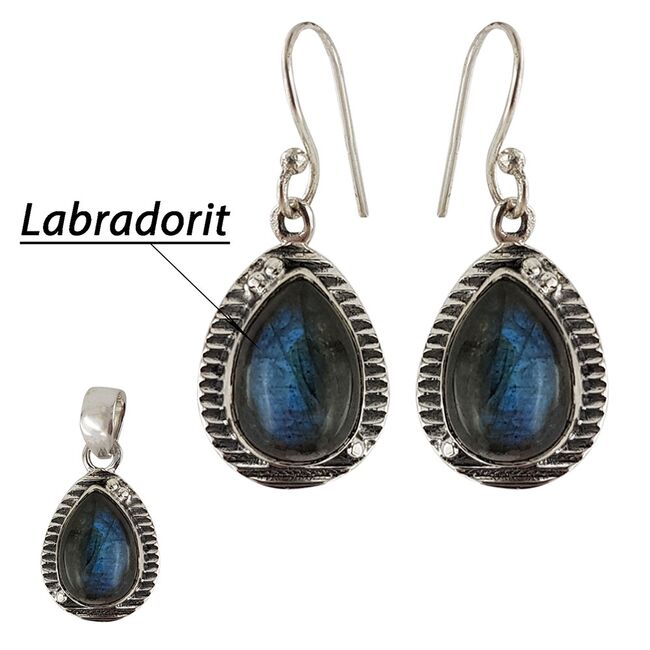 Set argint Selena cu labradorit