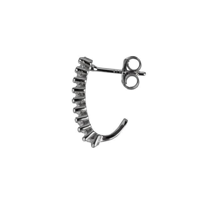 Cercei argint cu zirconii albe si inchidere cu surub