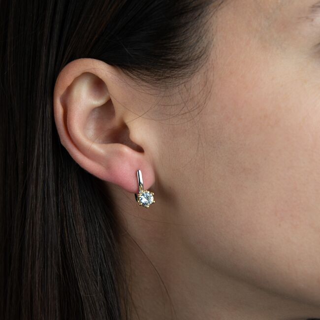 Cercei argint golden bloom