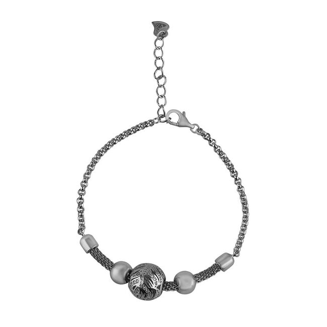 Bratara argint mesh cu talismane mobile