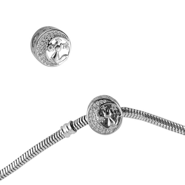 Talisman argint pisicuta si semiluna