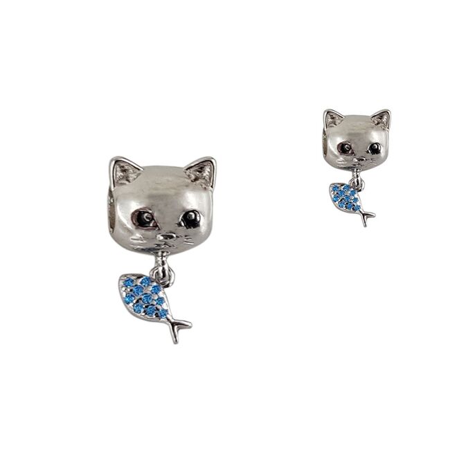 Talisman argint pisica si pestisor