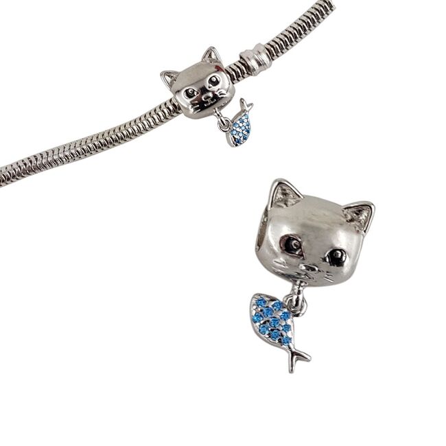 Talisman argint pisica si pestisor