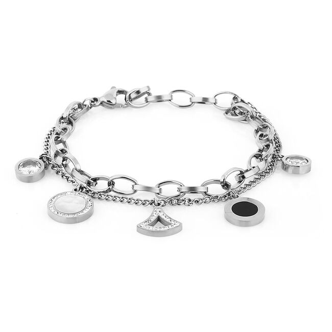 Bratara argintie, Daniel Klein, pentru dama, din otel inoxidabil, DKJ.3.2090-1