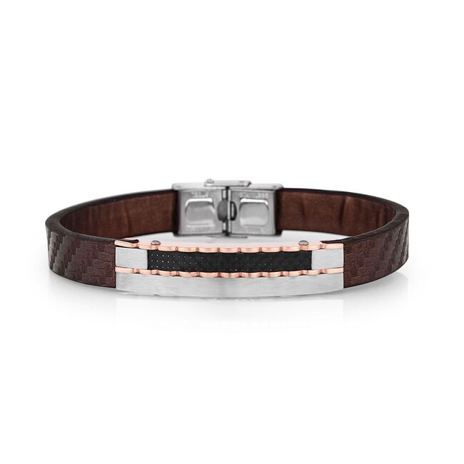Bratara cafenia, Daniel Klein, pentru barbati, din piele, DKJ.4.2101-2