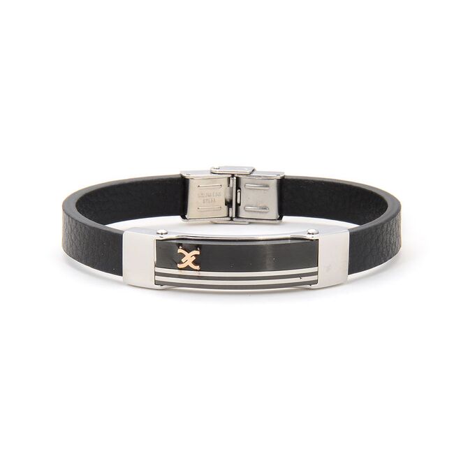 Bratara neagra, Daniel Klein, pentru barbati, din piele, DKJ.6.2108-1