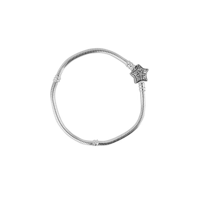 Bratara argint pentru talismane stea, lungime 18 cm