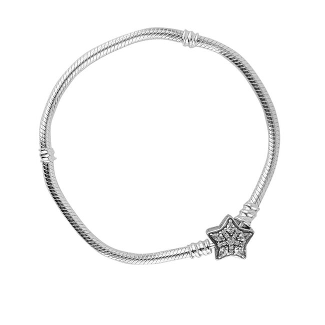 Bratara argint pentru talismane stea, lungime 18 cm