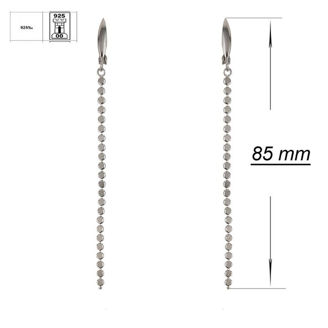 Cercei lungi cu cerculete argintii