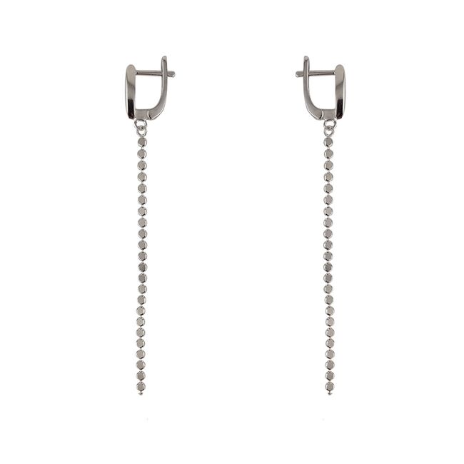 Cercei lungi cu cerculete argintii