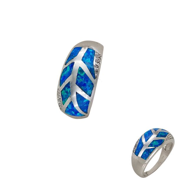 Inel argint opal Blue marimea 57