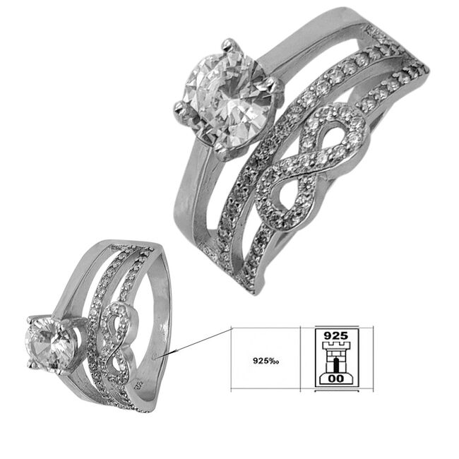 Inel argint logodna dublu infinit Aine marimea 57