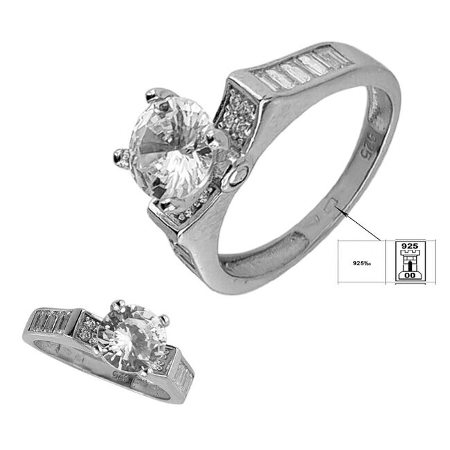 Inel argint logodna Alea marimea 53