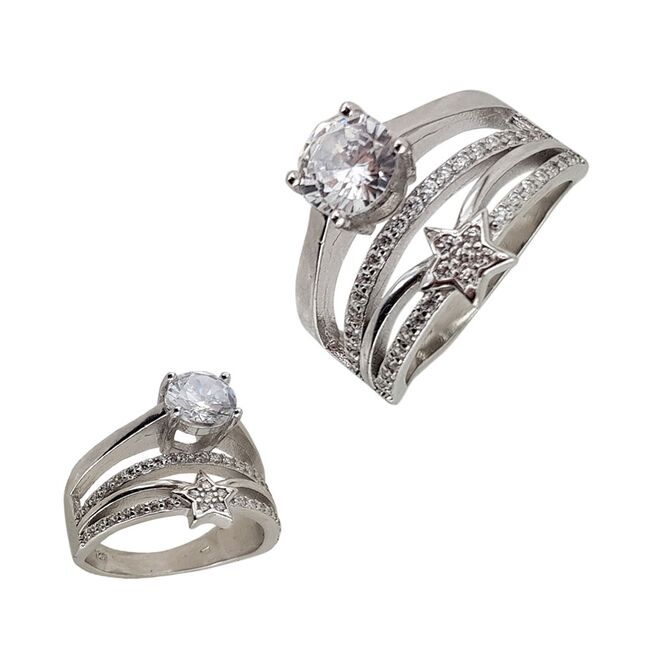 Inel argint logodna dublu stea Gena marimea 54