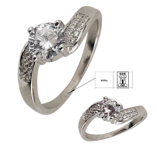 Inel argint logodna Nara marimea 53