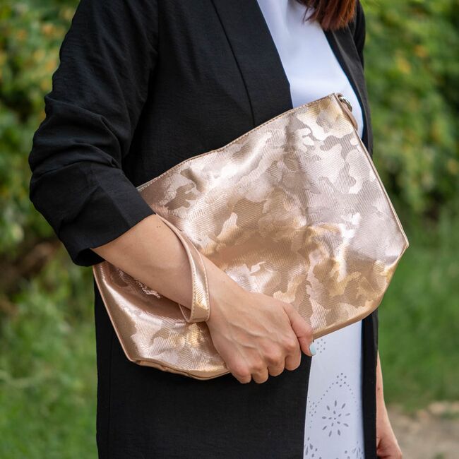 Poseta auriu rose din piele ecologica Diana