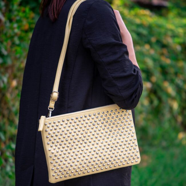 Poseta galbena din piele ecologica Diana