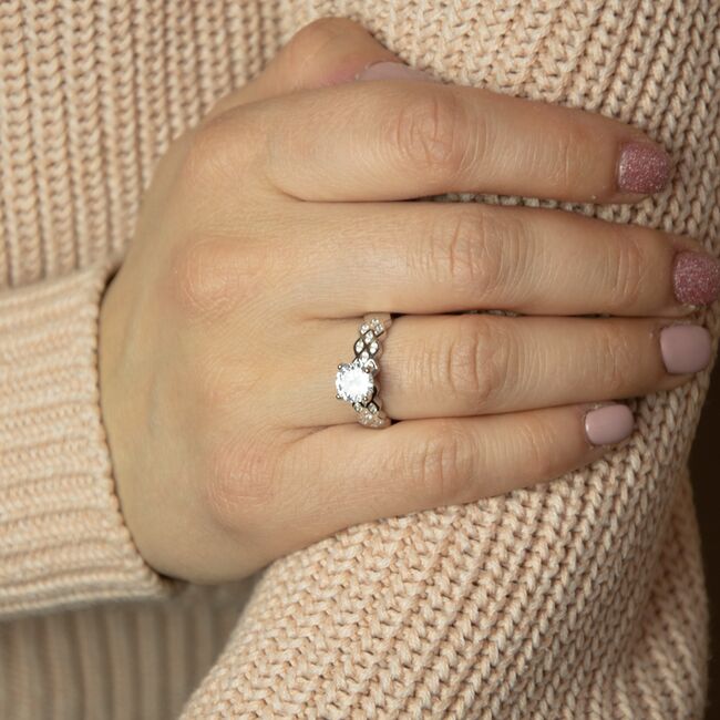 Inel argint logodna Tea marimea 55