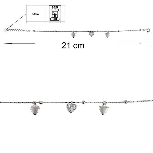 Bratara argint inima Hayat