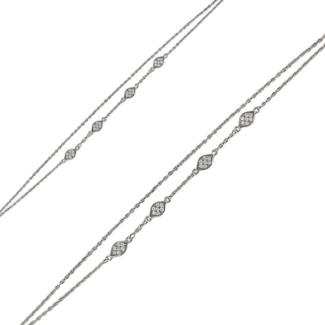 Bratara argint dubla zirconii albe Euyun