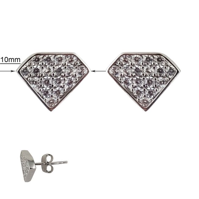 Cercei argint diamant Royal