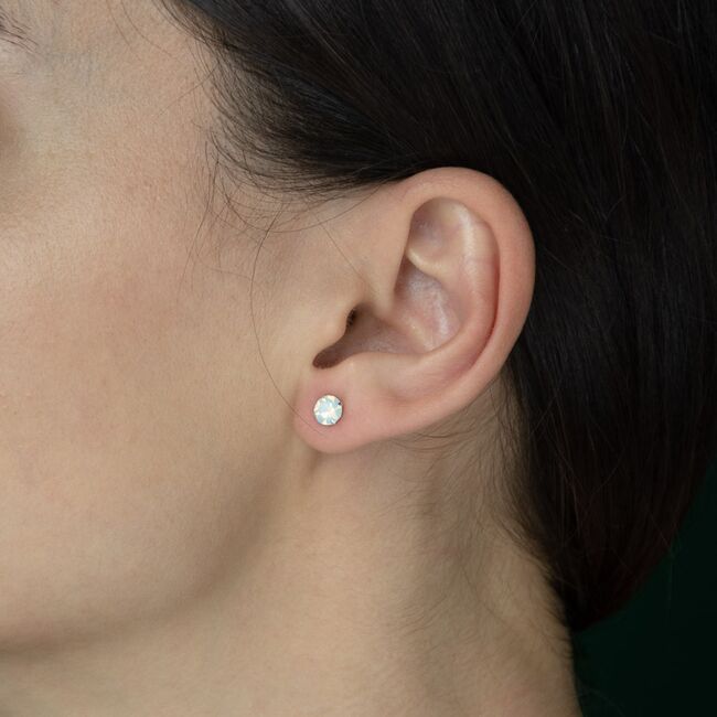 Cercei argint stud cu zirconiu multicolor