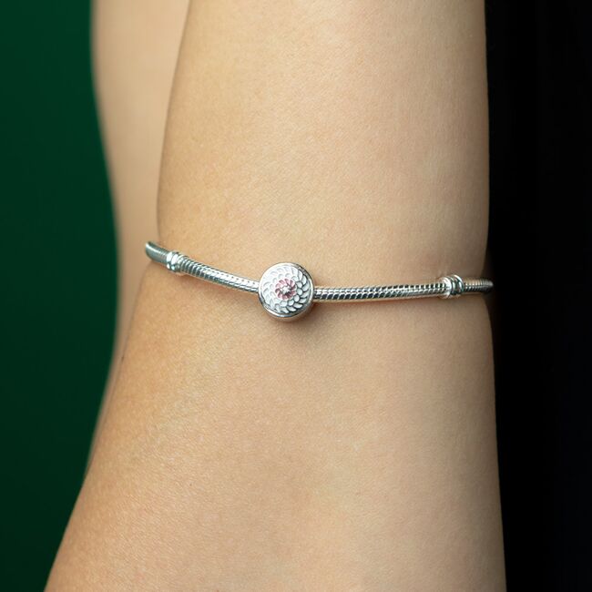 Talisman argint opritor floare roz