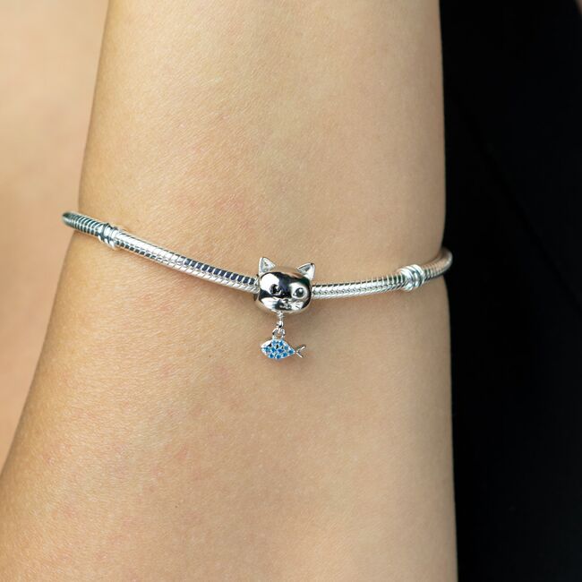 Talisman argint pisica si pestisor