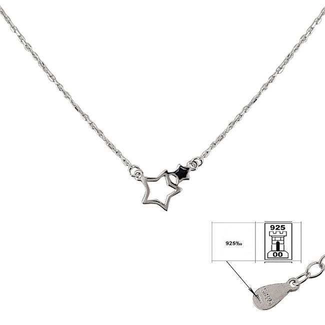 Lant argint cu pandantiv stelute
