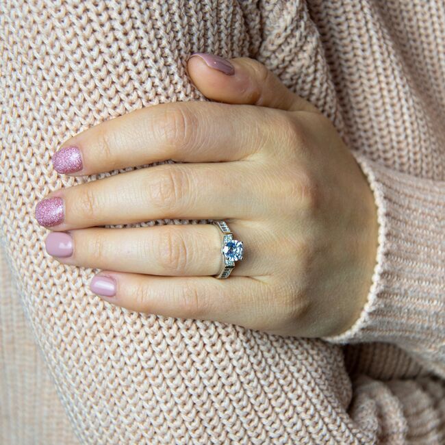 Inel argint logodna Alea marimea 53