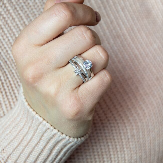 Inel argint logodna dublu stea Gena marimea 54