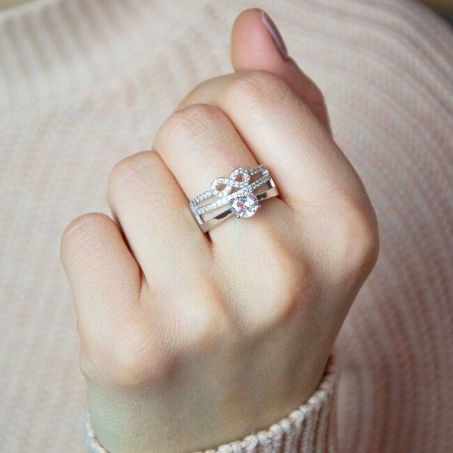 Inel argint logodna dublu infinit Aine marimea 57