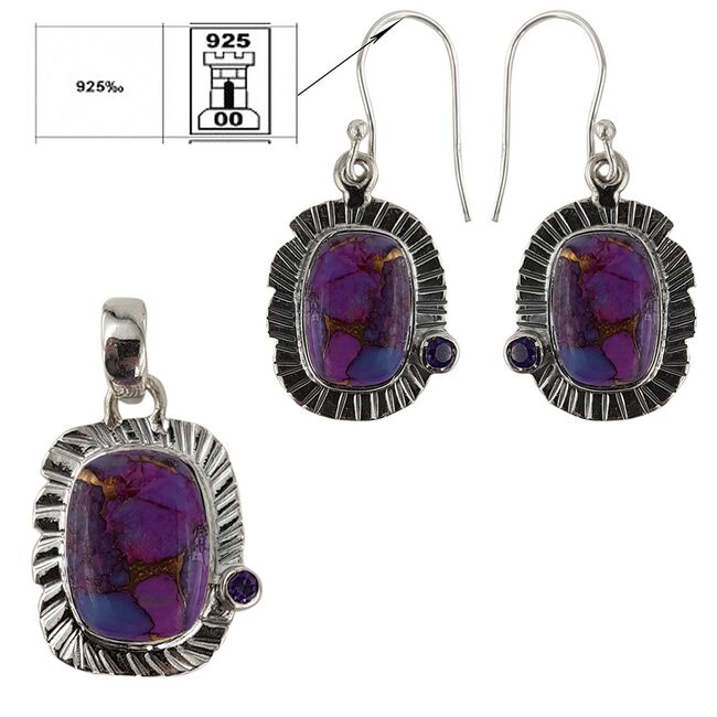 Set argint cu turcoaz purpuriu Natalie