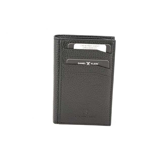 Port card negru Daniel Klein, pentru barbati, din piele naturala, DKW3009-01