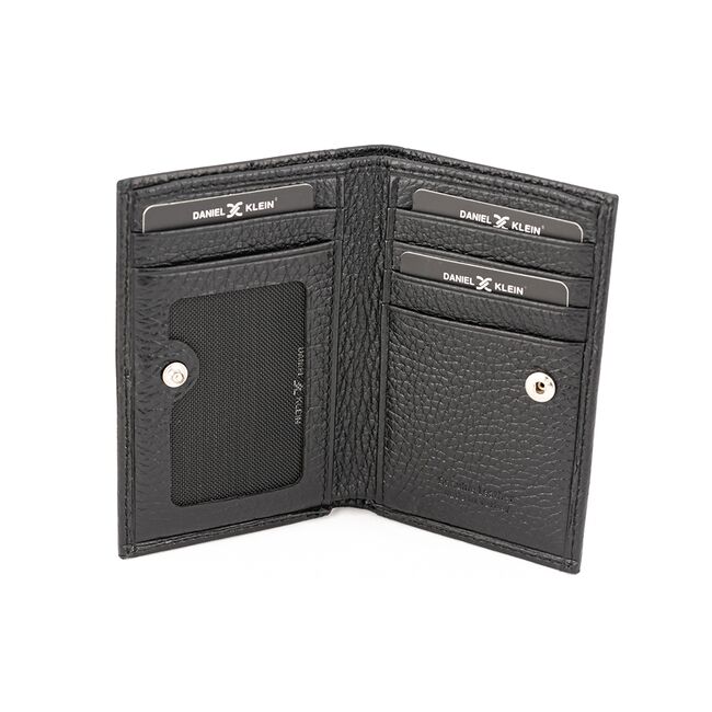 Port card negru Daniel Klein, pentru barbati, din piele naturala, DKW3009-01