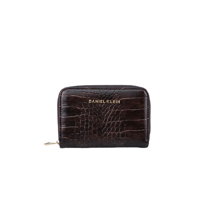 Portofel cafeniu Daniel Klein, de dama, din piele ecologica, DKW6012-03