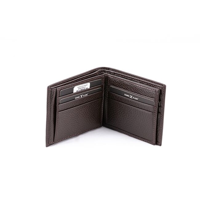 Portofel cafeniu Daniel Klein, pentru barbati, din piele naturala, DKW3046-03