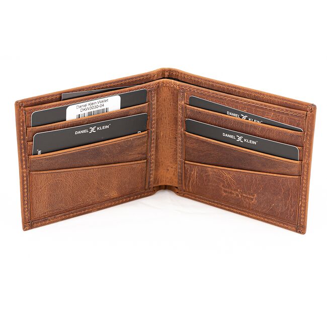 Portofel maro Daniel Klein, pentru barbati, din piele naturala, DKW3030-04